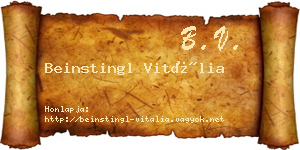Beinstingl Vitália névjegykártya